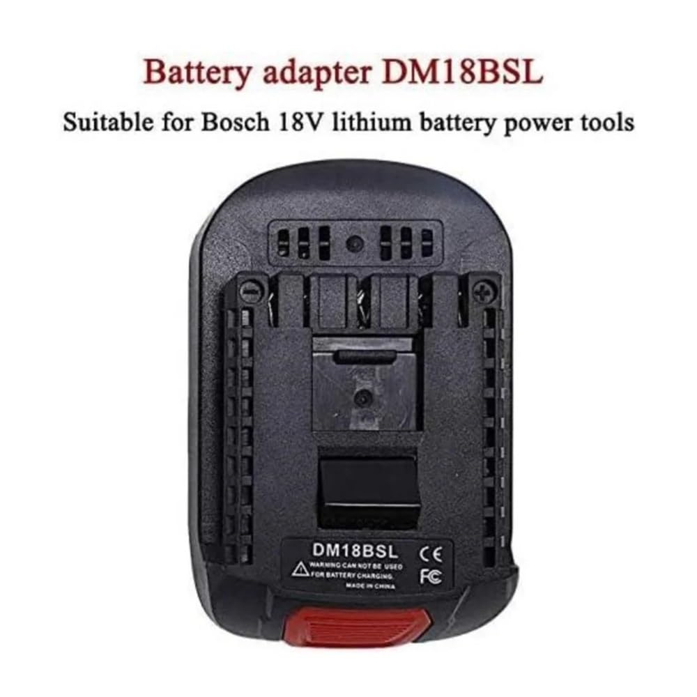 Adaptador de Herramienta eléctrica Compatible con Dewalt 20V y Milwaukee 18V Convertidor Compatible con Bosch DM18BSL Adaptador de conversión de batería de Litio