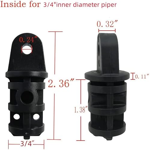 Miniatura 7 de 4 unids barco bimini accesorios tapa tapa ojo extremo nylon negro par 78 pulgadas barco bimini top