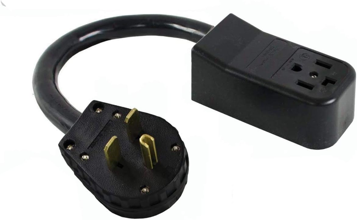 6-30P 3-Pin Male Plug to 14-30R Female 4-Prong Receptacle NEMA Power Cord Adapter
