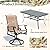 BUPPLEE 7-Piece Outdoor Patio Dining Set with 6 Swivel Rocker Chairs, Rectangular Metal Table with Umbrella Hole, 6-Person Patio Table and Chairs for Backyard, Poolside, Balcony and Garden Brown