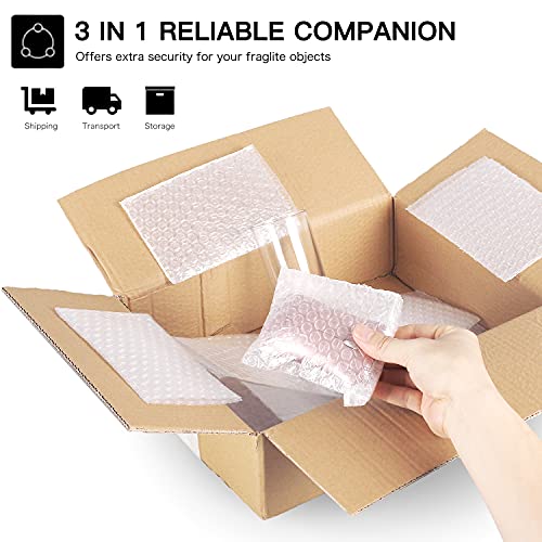 Yision 4 X 6 Inch Clear Bubble Out Bags&Pouches, 50Pcs Bubble Cushion Wrap Pouches,Double Walled Cushioning Bags Thickening Shockproof Foam Bags For Shipping, Storage And Moving #TOP4