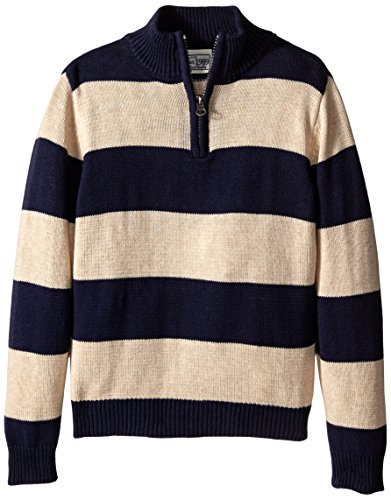 The Children's Place Little Boys' Striped Zipneck Sweater