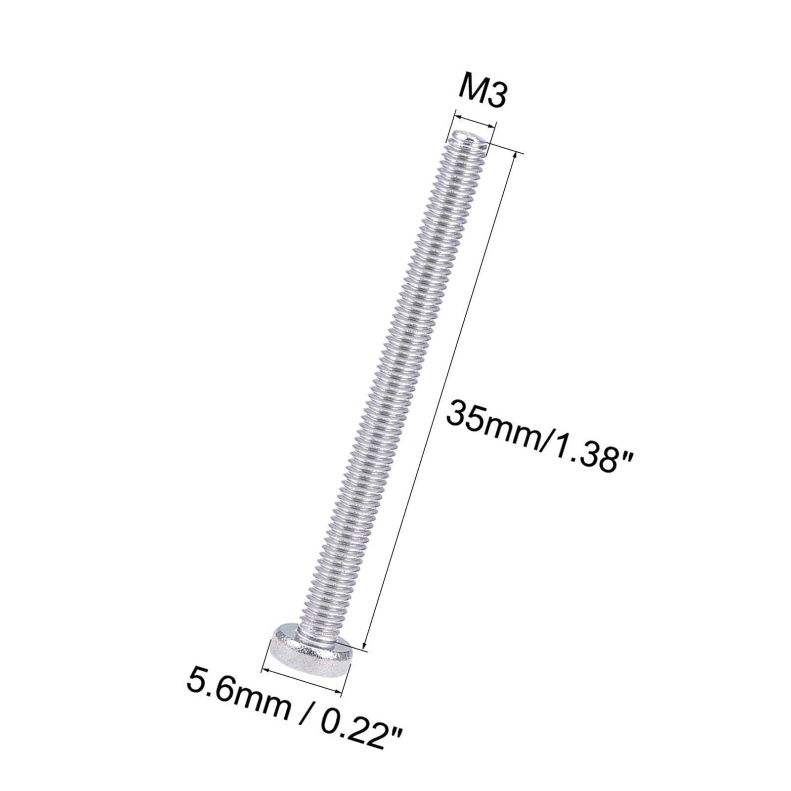 MACHSWON M3x35mm Machine Screws Pan Phillips Cross Head Screw 304 Stainless Steel Round Head Cross Screw Fasteners Bolts 30Pcs - Image 3