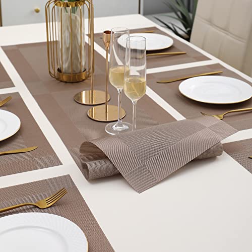 Image of HOKIPO PVC Placemats with Table Runner for Dining Table 6 Seater (AR4232)