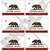 CALIFORNIENNE Californie Drapeau d'état d'ours, USA Amérique, 40mm Vinyle Autocollants, x6 Stickers