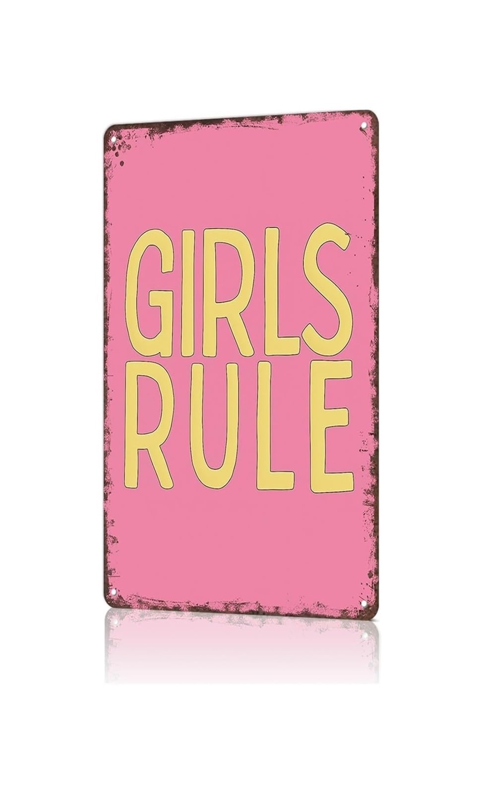MQXFCZUX Vintage Girls Rule Tin Sign Sassy Boss Lady Metal Wall-Art Playful Confidence Sisterhood Decor For She Shed Bedroom Office Playroom 8 X 12 inch