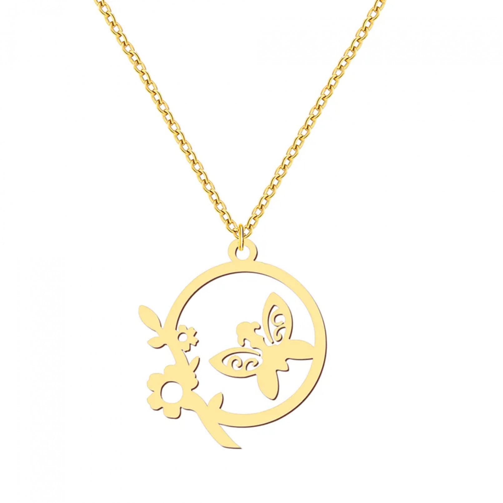 TERCAN Collares con colgante fino de corona de mariposa, gargantilla de moda, collar con abalorio de cadena para mujer, joyería para fiesta, regalo de boda Regalos de cumpleaños de Navidad