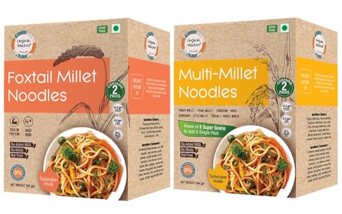 Image of Organic Wisdom-Back to Roots Multi Millet & Foxtail Noodles Combo | 784 g - 4 packs (4 * 192g) | Not Fried | No Maida, no MSG, No Transfat | Protein & Fiber Rich