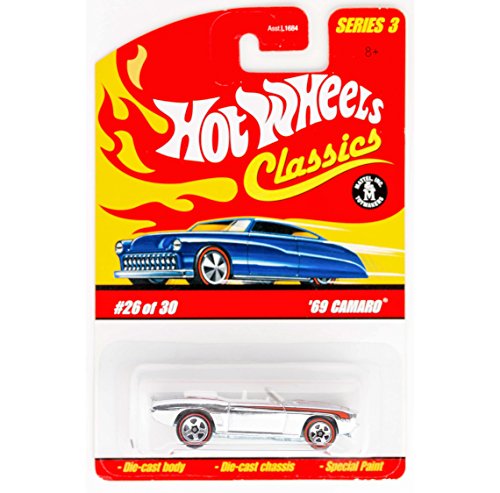 Hot Wheels Classic 69 Camaro 1969 Chevy Plateado miniatura 1