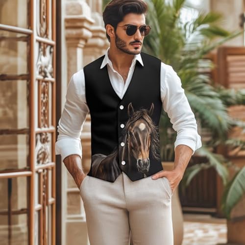 Men's Suit Vest Lightweight Business Formal Dress Jackets Casual Waistcoat Vest with 4 Buttons Tuxedo Slim Fit2