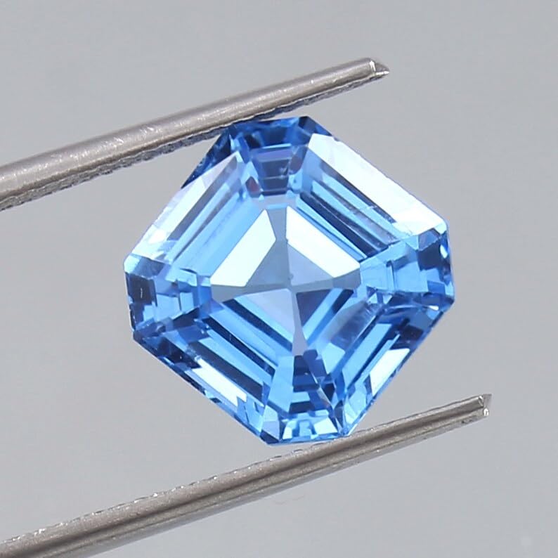 Spinelle bleu de Ceylan véritable, taille Asscher haute joaillerie - 3