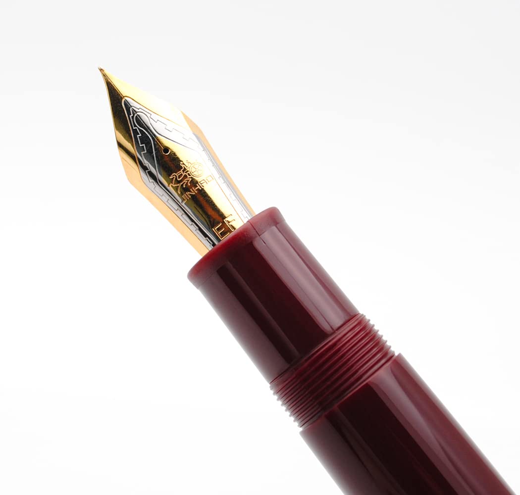 JINHAO X159 Resin Fountain Pen with Ink Converter (Extra Fine Nib, Gold Clip-Wine Red) - Image 2