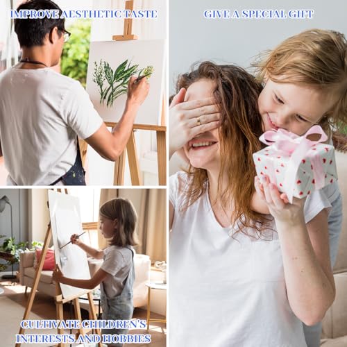 Image of HASTHIP DIY Paint by Numbers Kit for Adults & Kids, Retro Aesthetic Wildflower Bouquet Painting on Canvas, DIY Wall Art Acrylic Number Painting Kit with Brushes & Numbered Pigments, 40x50cm