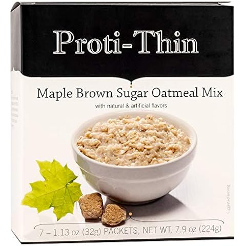 Proti-Thin - High Protein Maple Brown Sugar Oatmeal, Instant Diet Meal Replacement, 15g Protein - Low Carb - Low Fat Gluten-Free, 1 Pack of 7 Servings Cover