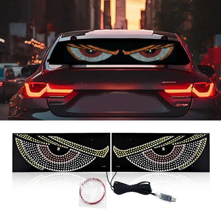 Image of AutoBizarre Devil Eyes LED lights For Car Windshield Led Panel With USB For Car Rear Window Universal for All Cars, Vans, Trucks, etc (White)