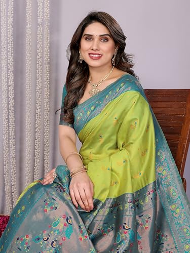 Image of Women's Kanjivaram Soft Silk Saree with Unstitched Blouse Piece Banarasi Weave Type and Jacquard Zari Design for Traditional Occasions