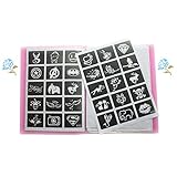 airbrush tattoo schablonen set ✔ [Paket beinhaltet] 20 Blätter(446pcs designs) + 1pc Albumbuch (Farbe gelegentlich), Einfach zu sammeln, Entwurf gezeigt in der Abbildung.