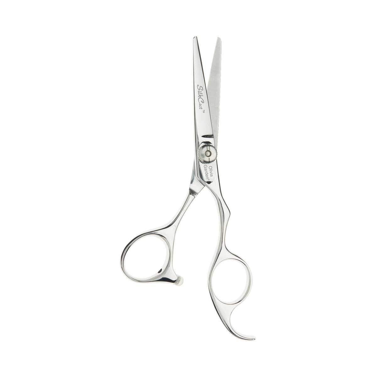 Olivia Garden Silk Cut Shear 5 Inch Ultra Sharp Edge Blade Hair Cutting Scissor Ergonomic Offset Handle with Silicone Silencer Light Weight Stainless Steel Finish-image-32