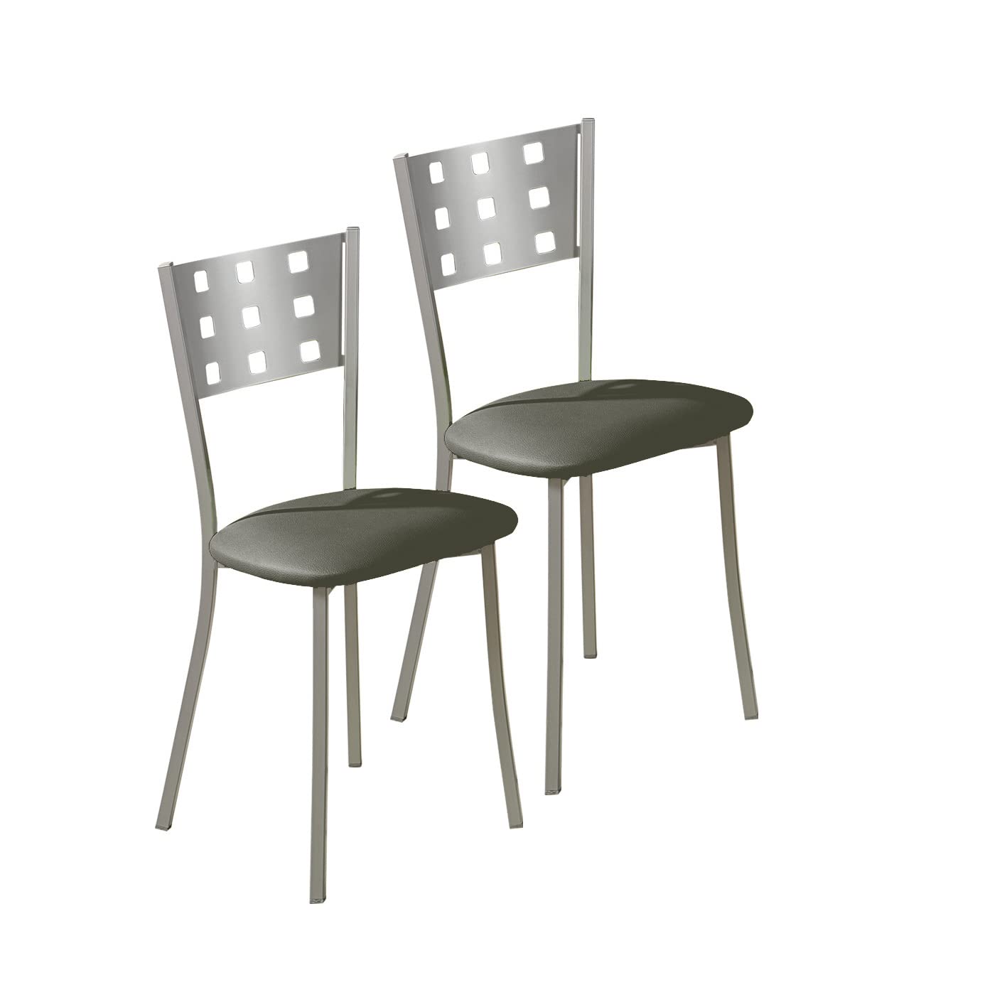 ASTIMESA SCMCGR Due sedie da cucina, metallo, grafite, altezza della seduta 45 cm