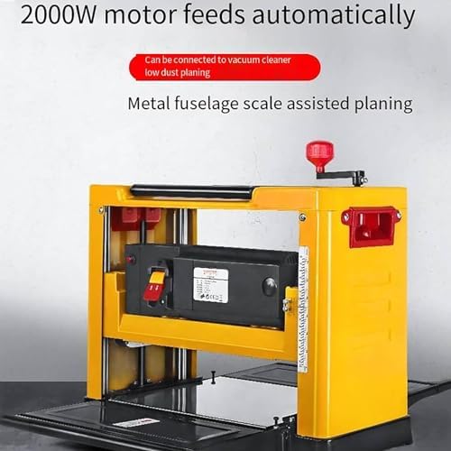 Power Benchtop Planer, 2000W Electric Thickness Planer, 8000RPM 13 Inch Wood Jointers for Cutting, Multifunctional Copper Motor 6-160mmH 1-3mmT