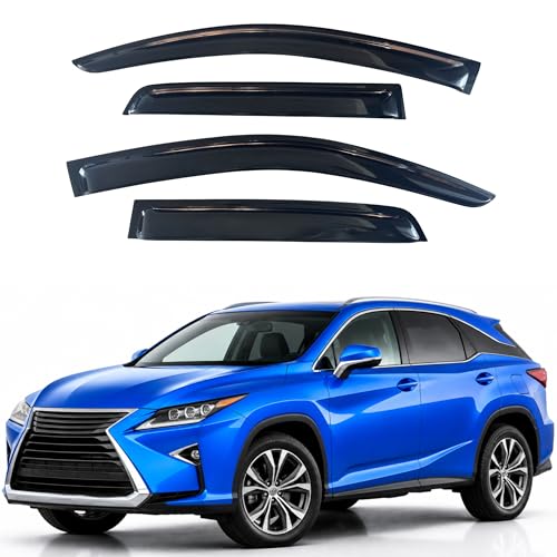 Image of IG Window Visors Fit for 2016-2022 Lexus RX350 RX450h, Out-Channel Rain Guards Vent Wind Deflectors 4PC, Car Accessories for 16-22 Lexus RX Series