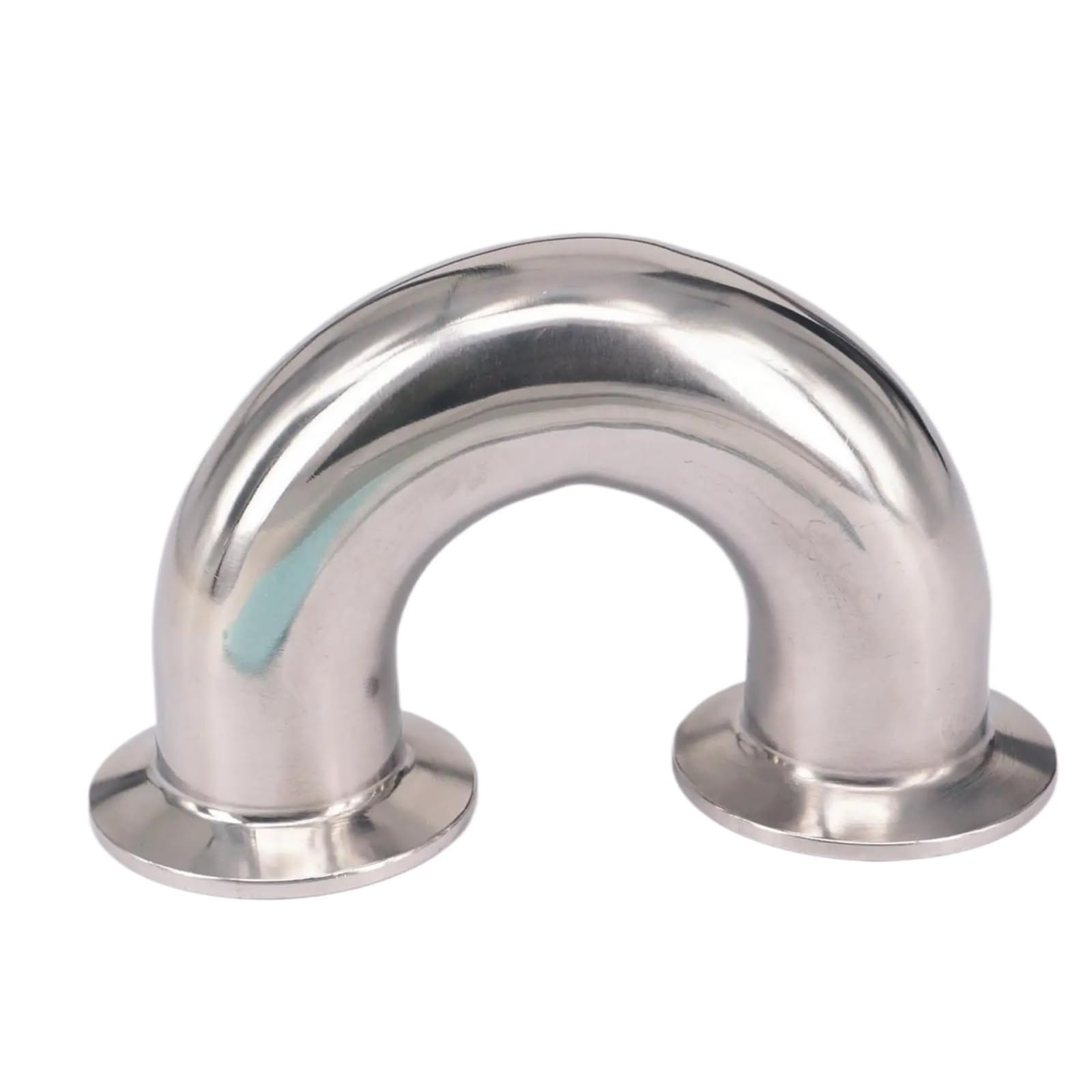 180 Degree Elbow Pipe Fitting, 304 Stainless Steel Ferrule 19mm OD 1.5" Triple Clamp