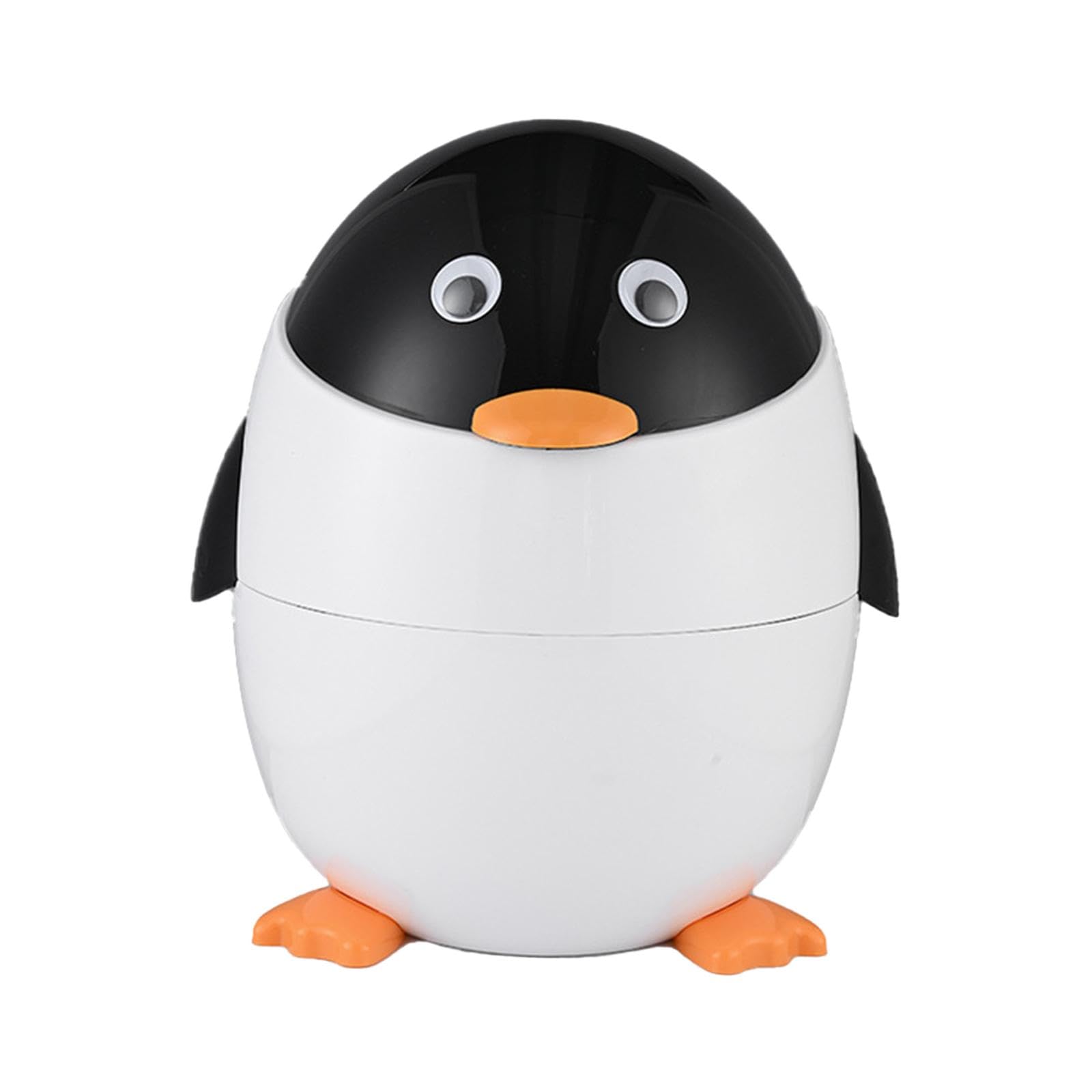 Corbeille à papier pingouin avec couvercle pour chambre et salon