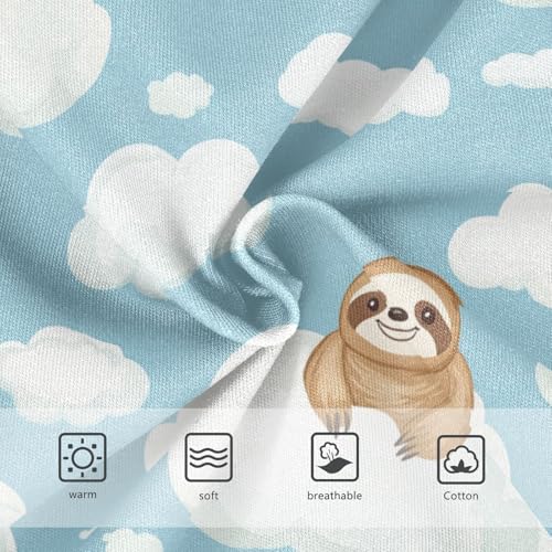 Wusikd Cute Sloth Girls' Underwear Cotton Clouds Girls Briefs Soft Toddler Underwear 2T3