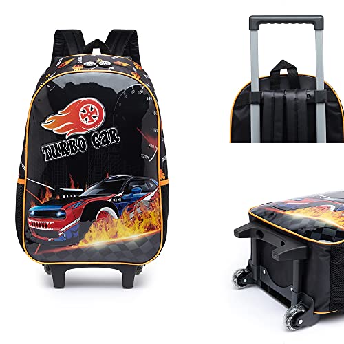 Kit Mochila Rodinhas Carro Escolar Infantil Estojo Lancheira