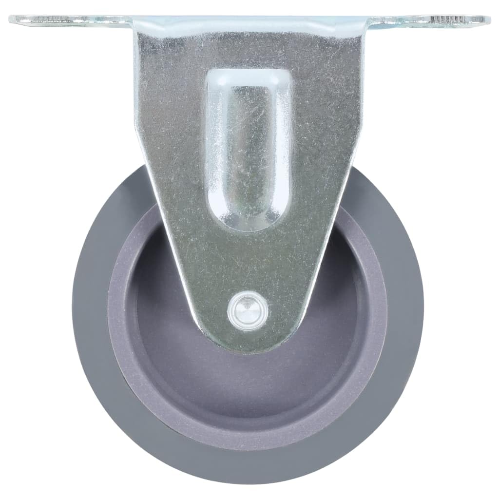 Ruote di supporto 4 pz. 75 mm TPR grigio con telaio in ferro e rivestimento in zinco, 45 kg per ruote, per banco da lavoro, carrello di trasporto, logistica di magazzino, tecnologia di