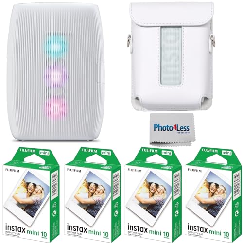Fujifilm Instax Mini Link 3 Printer (Clay White) Bundle with Fujifilm Instant Film (40 Sheets),...