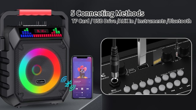 Amazon.com: Karaoke Machine for Adults & Kids, Portable Bluetooth