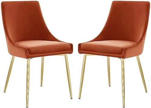 Miniatura 15 de Modway Viscount Performance - Sillas de comedor de terciopelo, juego de 2, color dorado marfil Marfil,Carbón vegetal,Negro -,Azul,Coñac,Rosa (Dusty