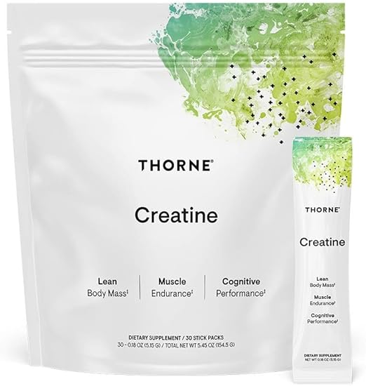 THORNE Creatine - Micronized Creatine Monohydrate Powder, Amino Acid Support for Muscles, Cellular Energy & Cognitive Function* - Unflavored - NSF Certified for Sport - 5 g per Serving - 30 Servings