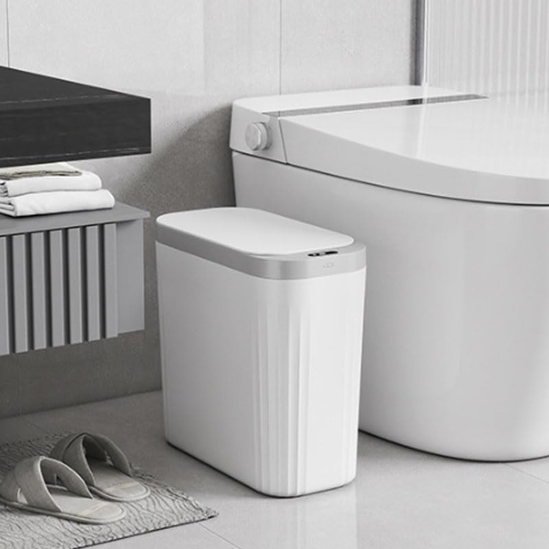 The Smart Sensor Trash Can is Automatic for Home Use in The Living Room Kitchen ABS Garbage