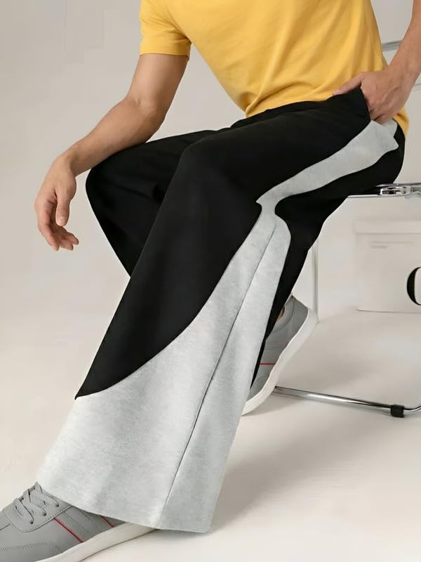 Image of Men's Plain Loose Fit Trouser | Polycotton Joggers with Elastic Waistband & Side Pockets | Comfortable Gym, Running & Casual Wear Lower