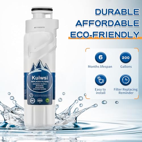 EDR2RXD1 W10413645A filter 2 Replacement, Compatible with Whirl-pool EDR2RXD1, WHR2RXD1, KAD2RXD1, W10238154, W10413645, P6RFWB2, 46-9082, 46-9903, white (3-pack)