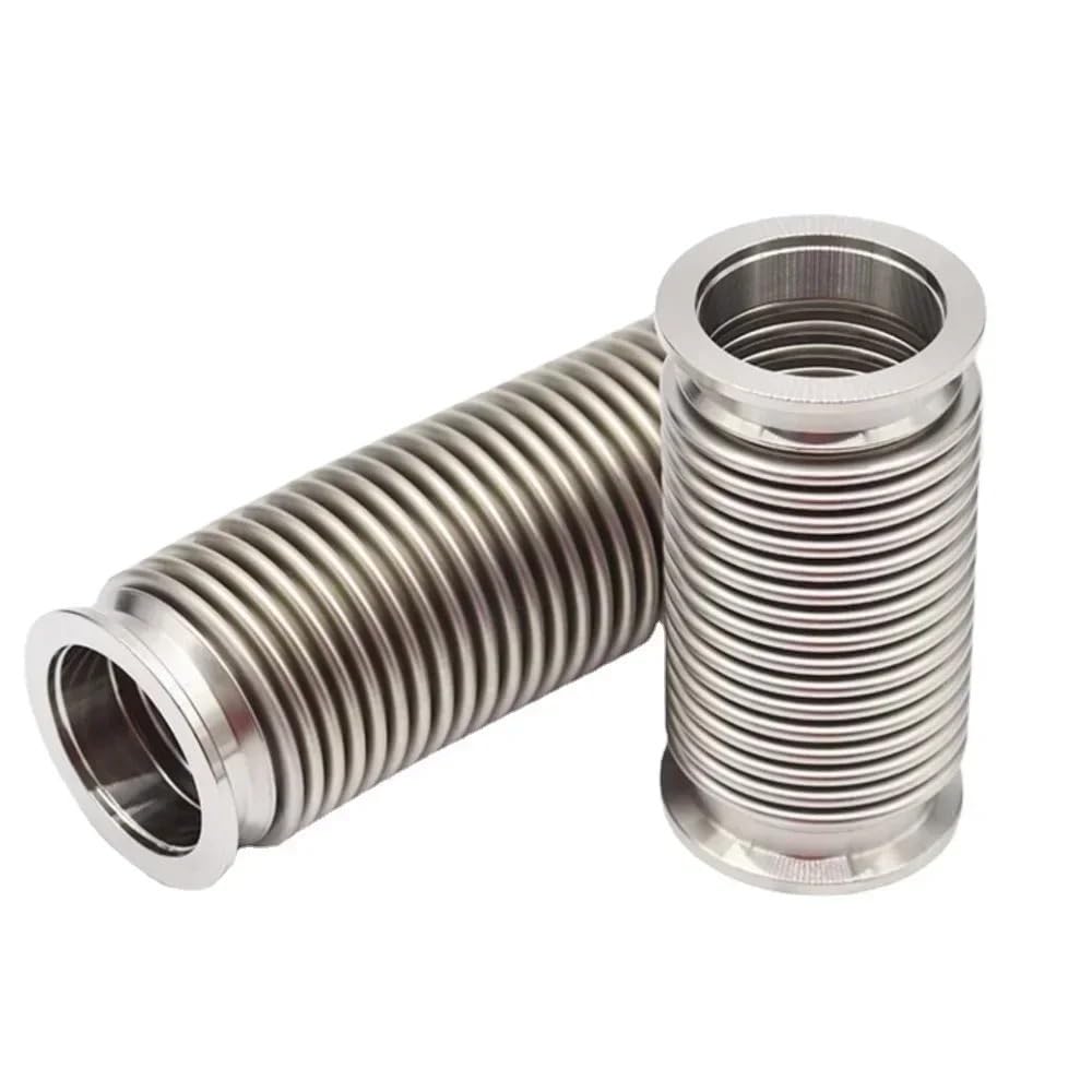 Flangia for vuoto KF16/25/40/50 x 100/200/300/500-2000mm Lunghezza 304 Tubo sanitario a soffietto sanitario Raccordo for tubo flessibile (Color : KF25, Size : 1500MM_SCALABLE BENDABLE)