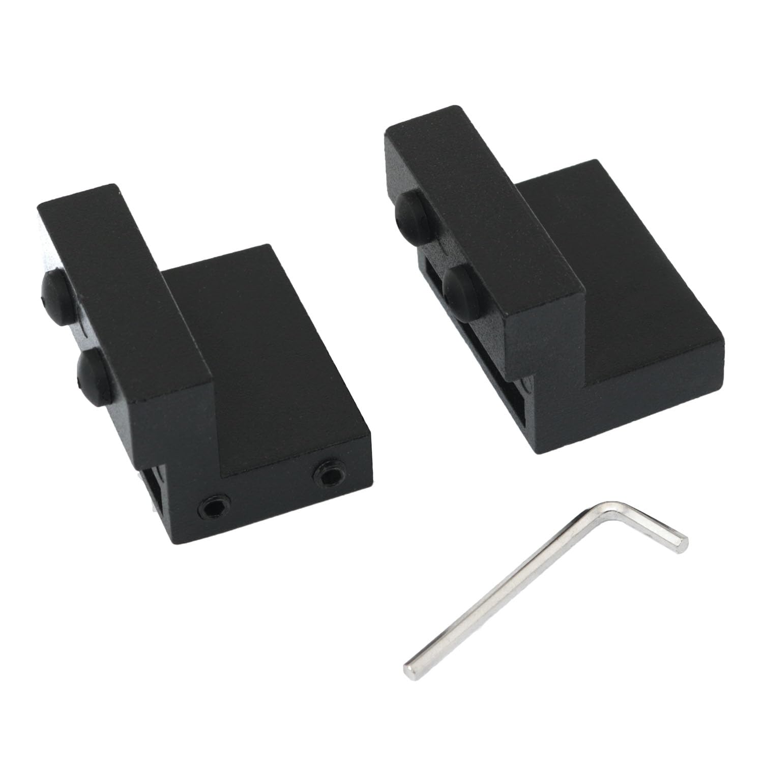 RLECS 2pcs Barn Door Limiter Stop with Wrench Hardware Accessories Pulley Guides Aluminum Track Limiters