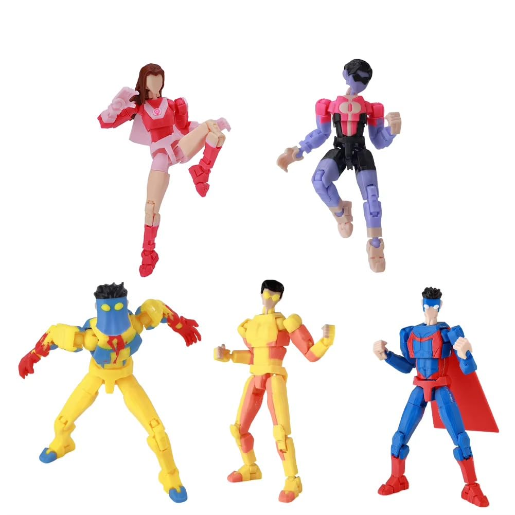 Anjinguang Mark Grayson Figure Omni Man/Atom Eve/Oliver Grayson Anime Figures Movable Joints Model with Interchangeable Accessories Desktop Decoration Collectibles 13.5CM