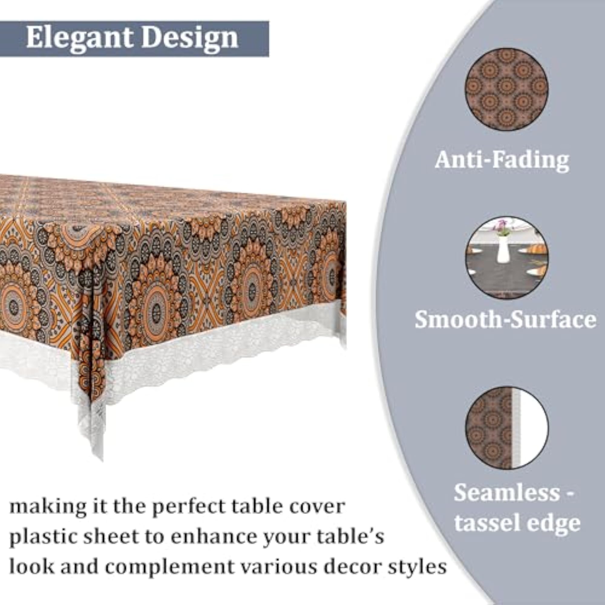 48x60 Inch Table Cover, PVC 4 Seater Waterproof Protector