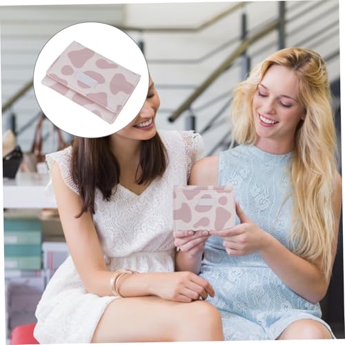 Hemoton Mini PU Wallet Trifold Cartoon Cow Pattern Change Purse for Women with Multi Compartment Design Small Cute Fashionable Card Holder for Travel Shopping Business Use3