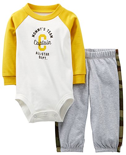 Carter's Baby-Boy 2-Piece Bodysuit & Pant Set (3 Months, Grey)