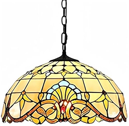 E27 Tiffany Pendelleuchte Deko Leuchte Vintage Glas Hängelampe Höheverstellbar Esstisch Esszimmer Küchenlampen Lampen Retro Pendellampe Wohnzimmerlampe Hängeleuchte Schlafzimmer Keller Loft Cafe Bar