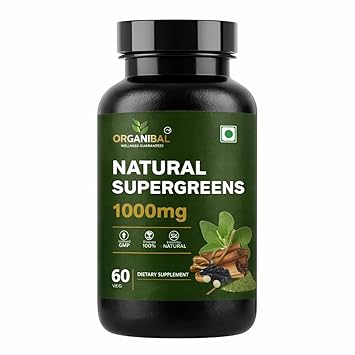 Natural Supergreens Capsules for Energy, Immunity & Detox Support | Plant-Based Superfood Blend | 60 Capsules