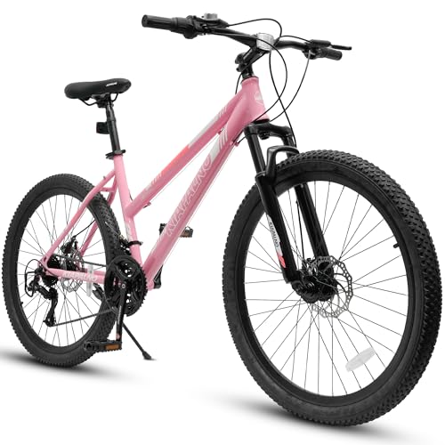 Ecarpat 24 Inch Mountain Bike, Disc Brakes 21 Speeds Women M...