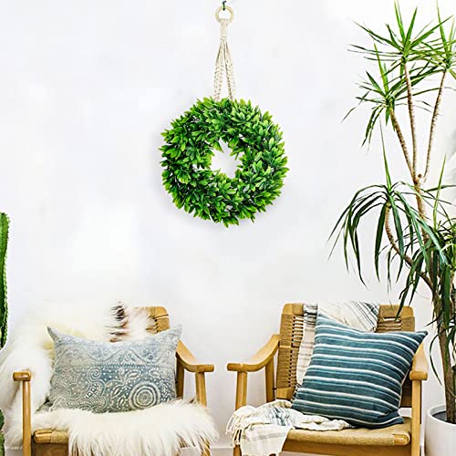 Souarts Boxwood Wreath For Front Door, 20" Large Round Artificial Green Wreath, Greenery Farmhouse Spring Wreath For Window Party Home Decor, Front Porch Decoration #TOP6