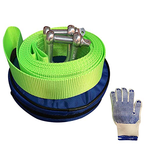 Towinle Corde de Remorquage Auto Câble Sangle de Remorquage 5M 10 Tonnes avec Gants Antidérapants et Sac de Rangement Cover