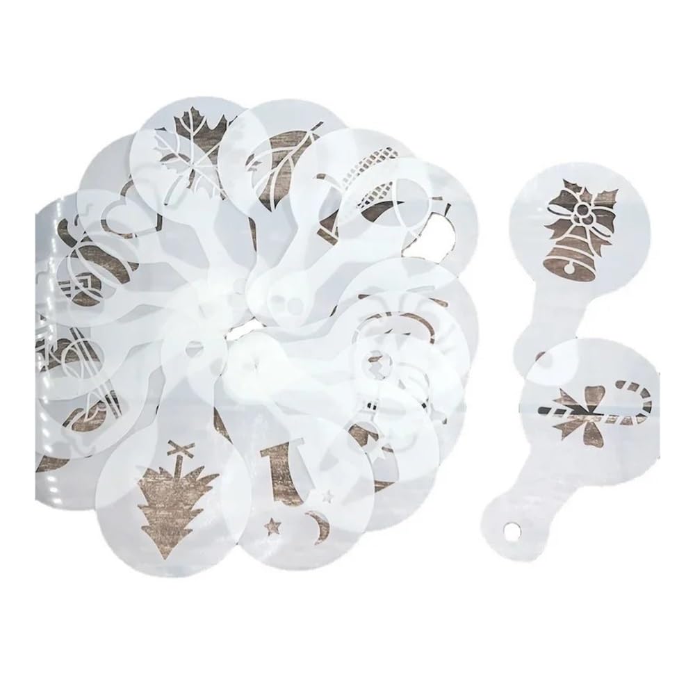 25-teiliges Kaffee-Form-Schablonen-Set für Thanksgiving, Weihnachten, Halloween, Schablonen, Kuchenschablone, Scrapbooking-Vorlage