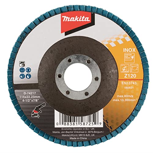 Makita Circonita 120 Grit Economy Flat Flap Disc, 115 mm
